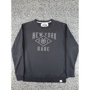 Bare Denim Sweatshirt Mens Large Black New York NYC Graphic Crewneck X815